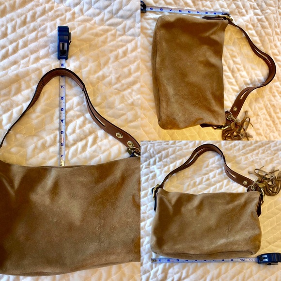 ‼️COACH‼️🌟suede hobo shoulder bag w/fringe detail - Picture 5 of 8